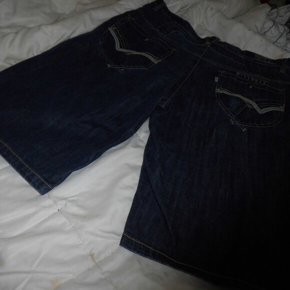 VINTAGE Y2K BAGGY HIP HOP EMBROIDERED DENIM SHORTS IN MENS SZ 40 - Picture 11 of 14